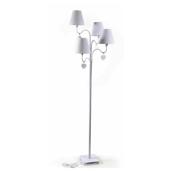 LAMPADA A PIANTANA CON 4 LUCI IN METALLO 50 X 152 CM COLORE BIANCO