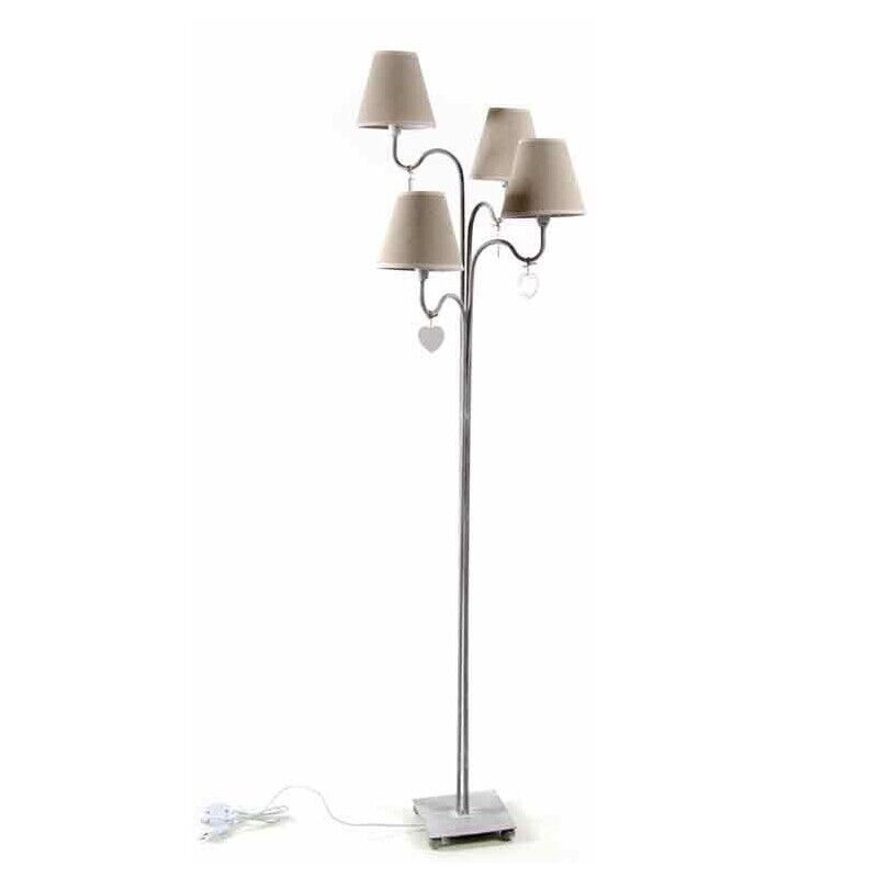 PENDENTE LAMPADA A PIANTANA CON 4 LUCI IN METALLO 45 X 152 CM COLORE BEIGE