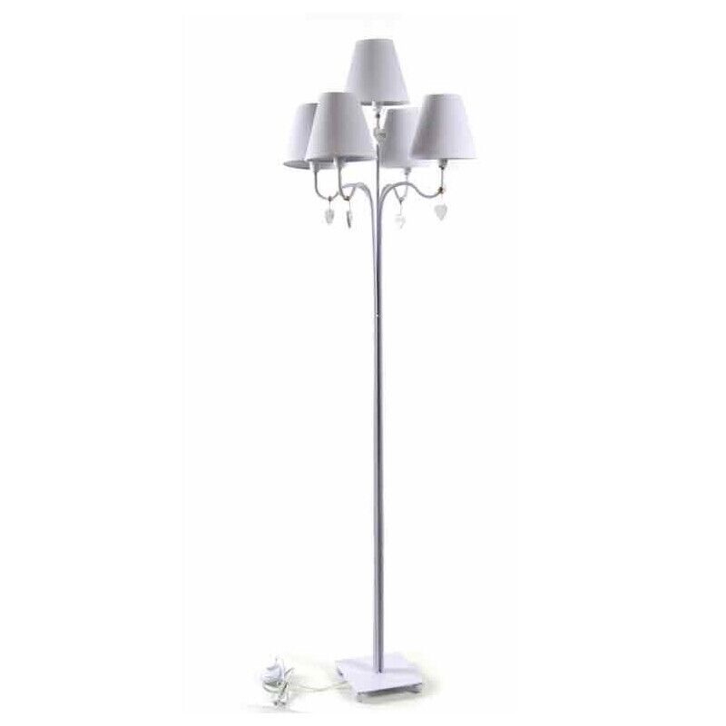PENDENTE LAMPADA A PIANTANA CON 5 LUCI IN METALLO 50 X 155 CM COLORE BIANCO
