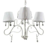 PERLA PLISSE LAMPADARIO PENDENTE A 3 LUCI DA 55 COLORE BIANCO