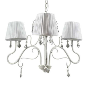 PERLA PLISSE LAMPADARIO PENDENTE A 3 LUCI DA 55 COLORE BIANCO