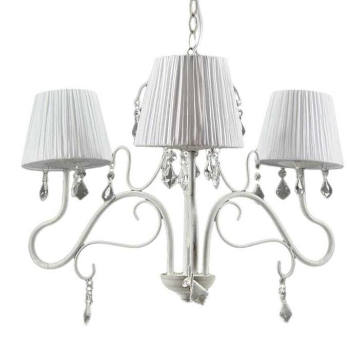 PERLA PLISSE LAMPADARIO PENDENTE A 3 LUCI DA 55 COLORE BIANCO