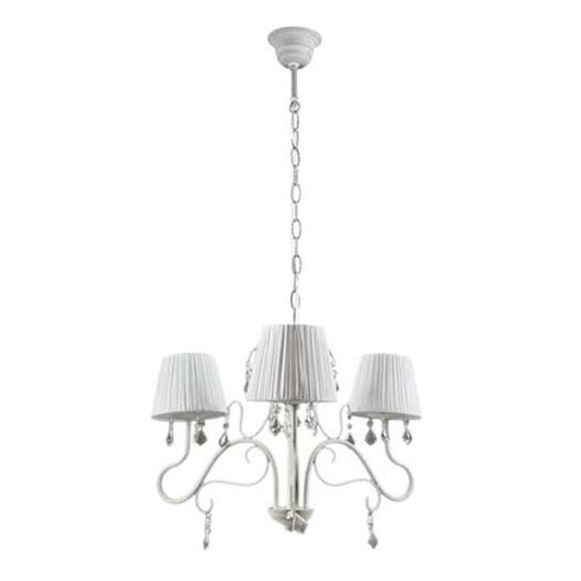 PERLA PLISSE LAMPADARIO PENDENTE A 3 LUCI DA 55 COLORE BIANCO