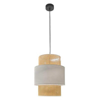 LAMPADARIO IN VIMINI 30 X 44 CM COLORE BEIGE E BIANCO