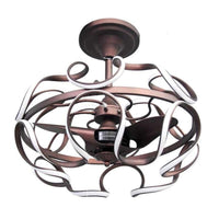 LAMPADARIO CON VENTILATORE E LUCE A LED 86 X 74 CM COLORE BRONZO