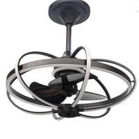 LAMPADARIO CON VENTILATORE E LUCE A LED CON TELECOMANDO 86 X 84CM COLORE NERO