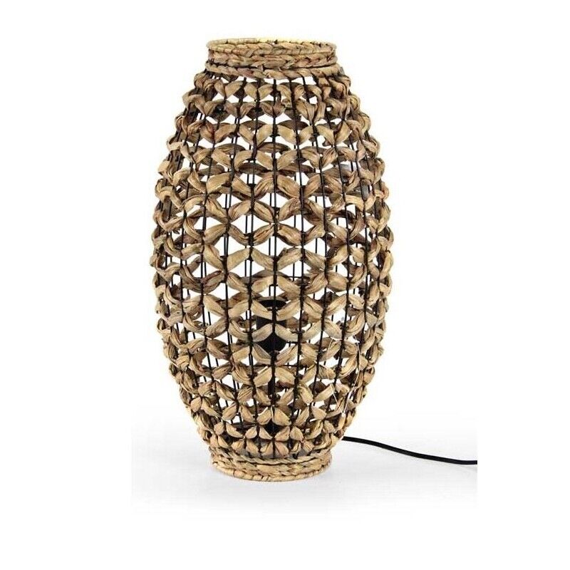 LAMPADA DA TAVOLO INTRECCIATA IN LEGNO NATURALE 29 X 52 CM