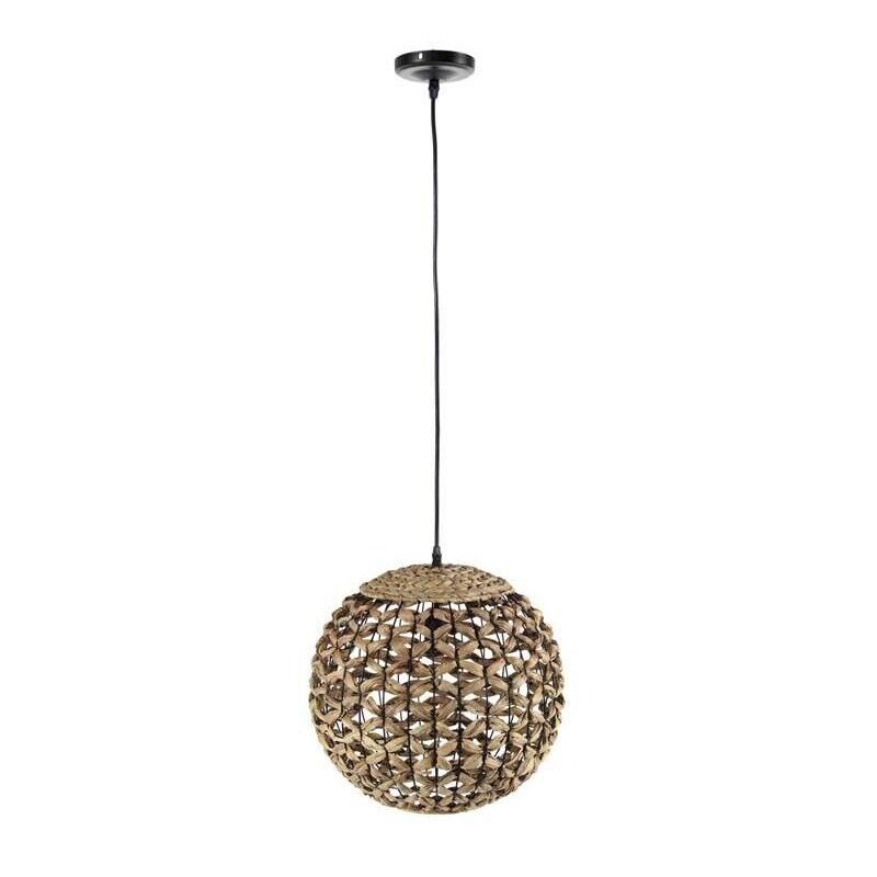 LAMPADARIO TONDO INTRECCIATO IN LEGNO NATURALE 40 CM
