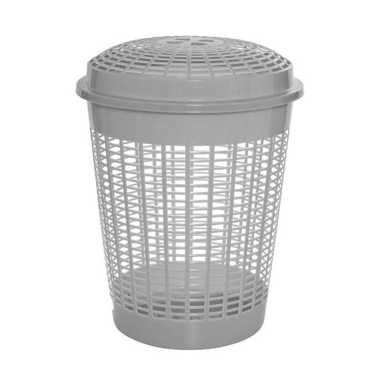 CESTONE MULTIUSO PABLO FORATO CON COPERCHIO CAPIENZA 60 LT COLORE ARGENTO