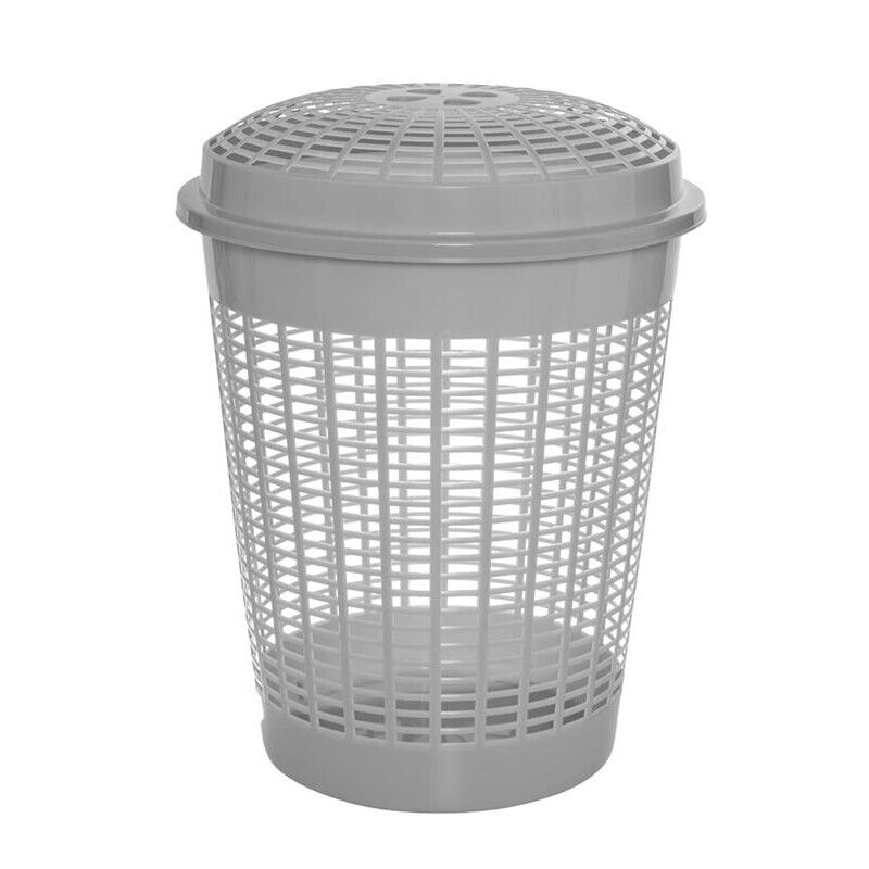 CESTONE MULTIUSO PABLO FORATO CON COPERCHIO CAPIENZA 60 LT COLORE ARGENTO