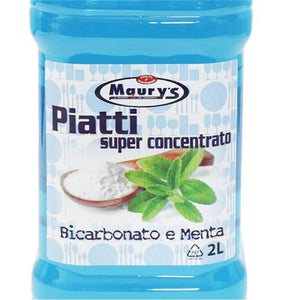 KIT SET 3 PZ MAURY'S DETERSIVO CONCENTRATO PER PIATTI BICARBONATO E MENTA 2 LT