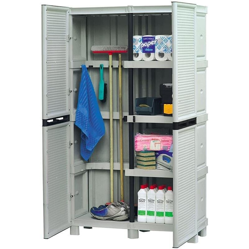 ARMADIO PORTASCOPE IN POLIPROPILENE 100 X 39 X H172 CM 2 ANTE E 3 RIPIANI