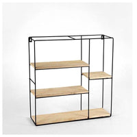 BACHECA DA PARETE STILE INDUSTRIAL RETAGONALE A 3 RIPIANI 50X12X50CM