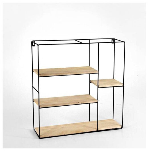 BACHECA DA PARETE STILE INDUSTRIAL RETAGONALE A 3 RIPIANI 50X12X50CM