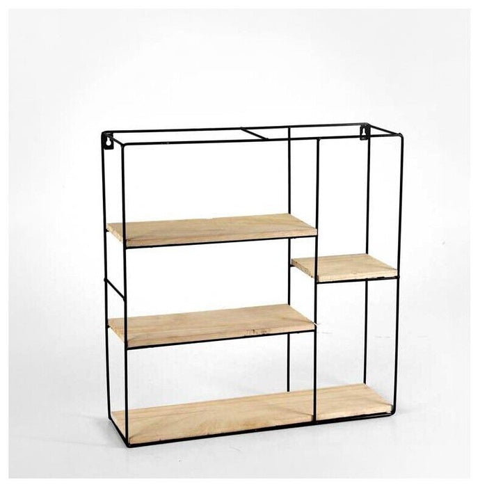 BACHECA DA PARETE STILE INDUSTRIAL RETAGONALE A 3 RIPIANI 50X12X50CM