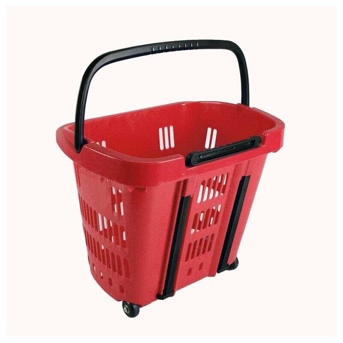 CESTA A CARRELLO PORTA SPESA 34LT PORTATA 20KG 46X35X41 ROSSA