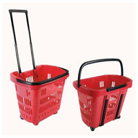 CESTA A CARRELLO PORTA SPESA 34LT PORTATA 20KG 46X35X41 ROSSA
