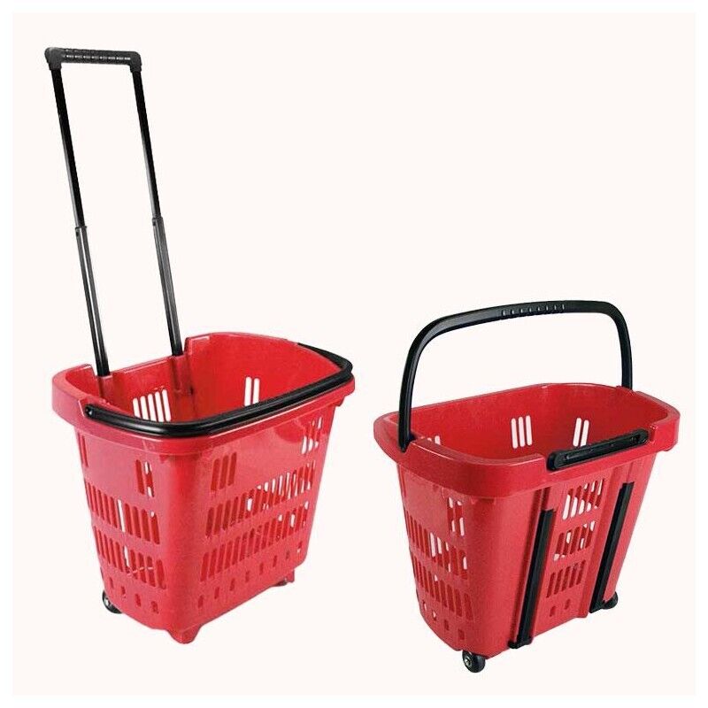 CESTA A CARRELLO PORTA SPESA 34LT PORTATA 20KG 46X35X41 ROSSA
