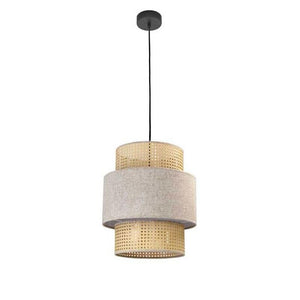 LAMPADARIO STILE INDUSTRIAL 40X44,5 CM CON PARALUME CREMA E BIANCO