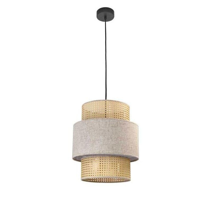 LAMPADARIO STILE INDUSTRIAL 40X44,5 CM CON PARALUME CREMA E BIANCO