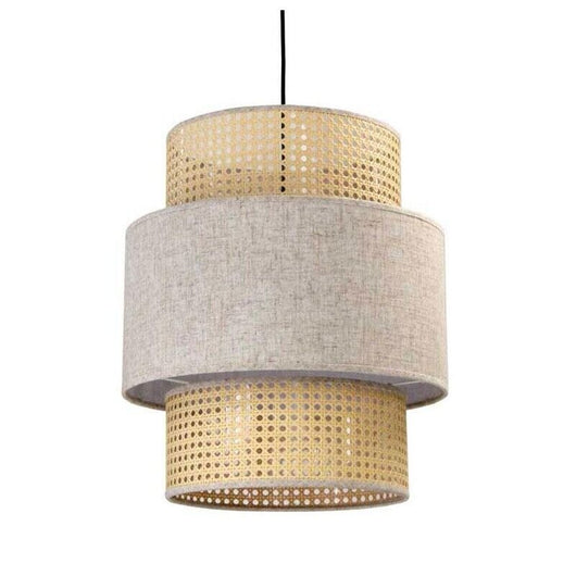 LAMPADARIO STILE INDUSTRIAL LINO 40X44,5 CM CON PARALUME CREMA E BIANCO