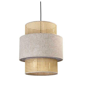 LAMPADARIO STILE INDUSTRIAL 40X44,5 CM CON PARALUME CREMA E BIANCO