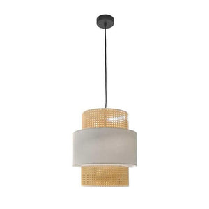 LAMPADARIO STILE INDUSTRIAL 40X44 CM CON PARALUME CREMA E BIANCO