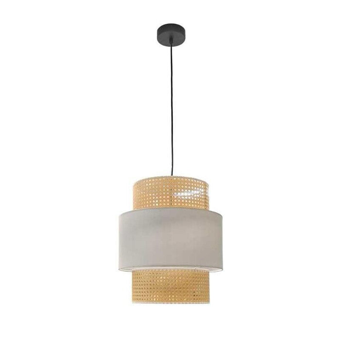 LAMPADARIO STILE INDUSTRIAL 40X44 CM CON PARALUME CREMA E BIANCO