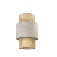 LAMPADARIO STILE INDUSTRIAL 30X44 CM CON PARALUME CREMA E BIANCO