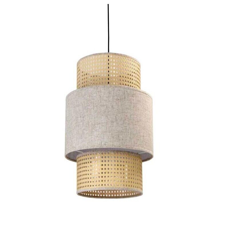 LAMPADARIO STILE INDUSTRIAL 30X44 CM CON PARALUME CREMA E BIANCO