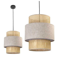 LAMPADARIO STILE INDUSTRIAL 40X44,5 CM CON PARALUME CREMA E BIANCO