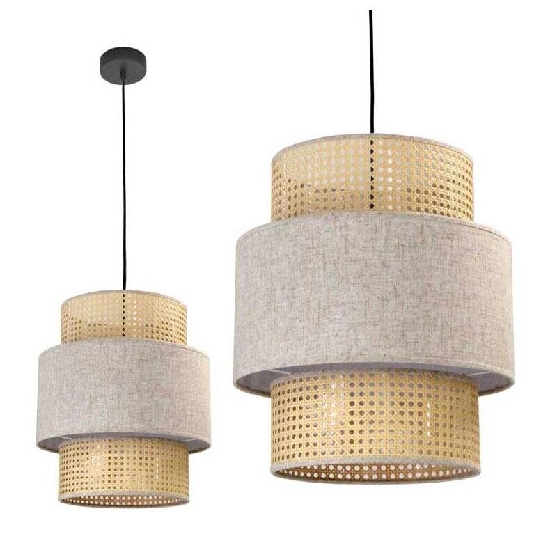 LAMPADARIO STILE INDUSTRIAL 40X44,5 CM CON PARALUME CREMA E BIANCO