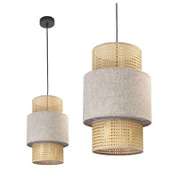 LAMPADARIO STILE INDUSTRIAL 30X44 CM CON PARALUME CREMA E BIANCO