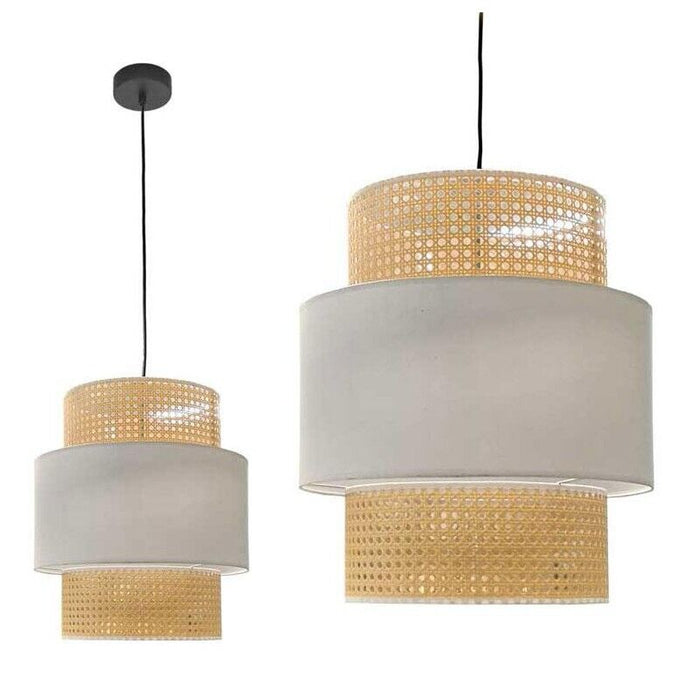 LAMPADARIO STILE INDUSTRIAL 40X44 CM CON PARALUME CREMA E BIANCO