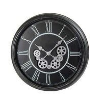 OROLOGIO TONDO DA PARETE CON DESIGN CLASSICO IN COLORE NERO 58.5X58.5X5.5 CM