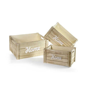 SET 3 CASSETTE DECORATIVE DESIGN HOME 3 DIMENSIONI  IN LEGNO NATURALE