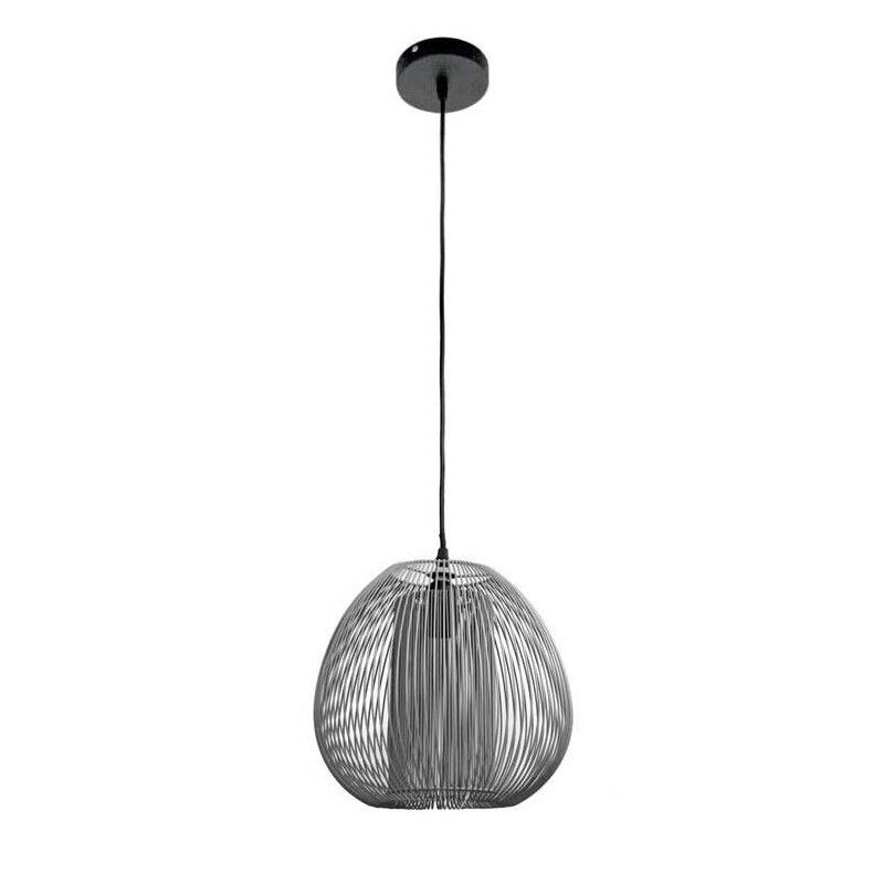 LAMPADARIO A CADUTA CON PARALUME IN VIMINI 27.5X175 CM GRIGIO