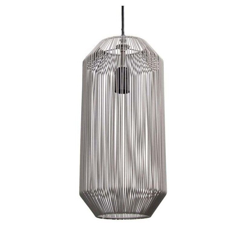 LAMPADARIO A CADUTA CON PARALUME IN VIMINI ALLUNGATO 20,5X190CM TORTORA