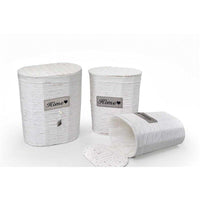 SET 3 CESTE OVALI PORTABIANCHERIA HOME 54/49/44 IN COLORE BIANCO
