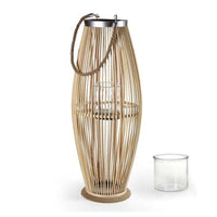 LANTERNA IN VIMINI CON MANICO 29X29X59CM IN COLORE LEGNO NATURALE