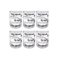 MAURY'S SET 6 DI BICCHIERI IN VETRO ENJOY PER ACQUA CON SCRITTE NERE