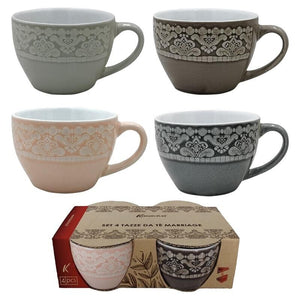 MAURY'S MARRIAGE SET 4 TAZZE DA TE' 200CC SENZA PIATTINO MULTICOLORE