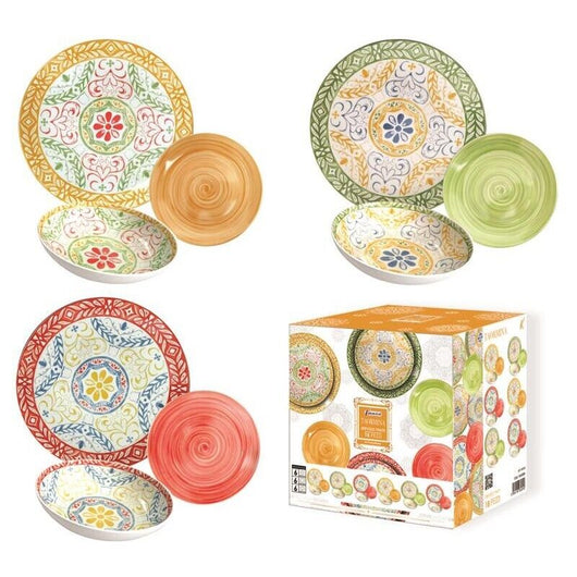 MAURY'S TAORMINA SERVIZIO DI PIATTI IN CONFEZIONE DA 18PZ MULTICOLORE