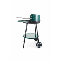 BARBECUE CON RUOTE ROTONDO IN METALLO E ACCIAIO INOX 51X84.5 CM
