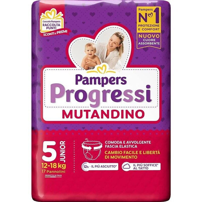 PANNOLINI PAMPERS PROGRESSI MUTANDINO 68 PEZZI NEW JUNIOR TAGLIA 5