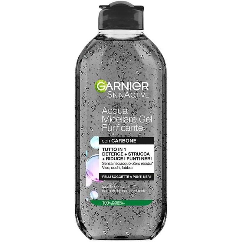 SET 2 ACQUA MICELLARE GARNIER SKIN 400ML AL CARBONE AZIONE PURIFICANTE