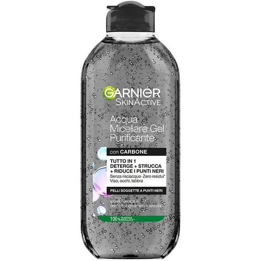 SET 2 ACQUA MICELLARE GARNIER SKIN 400ML AL CARBONE AZIONE PURIFICANTE