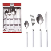 MAURY'S SET POSATE LUCY IN CONFEZIONE DA 24 PEZZI IN COLORE BIANCO