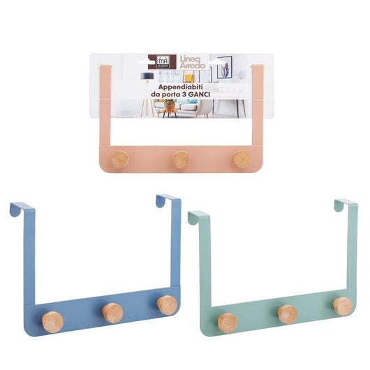 MAURY'S CLASSIC WOOD APPENDIABITI DA PORTA CON 3 POMELLI IN COLORE ASSORTITO