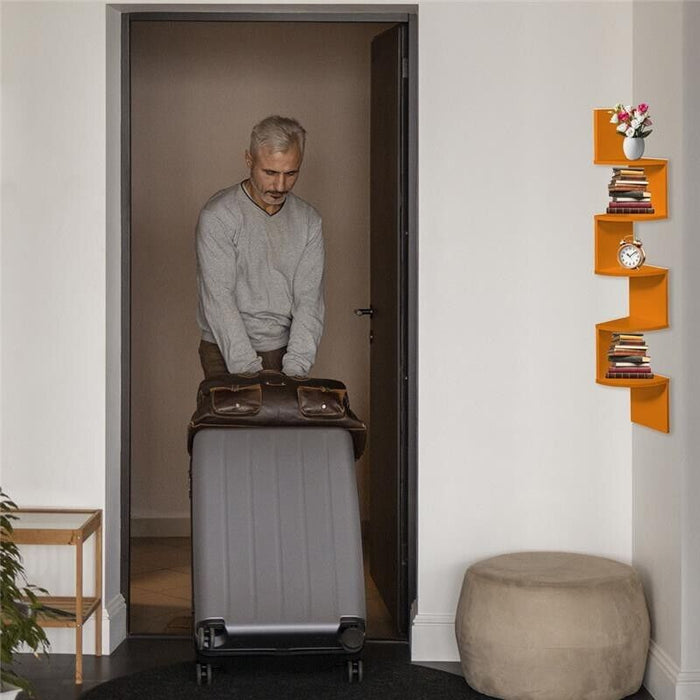 MAURY'S MENSOLA ANGOLARE IN LEGNO CON 4 RIPIANI 19X19X123 CM COLORE ARANCIONE